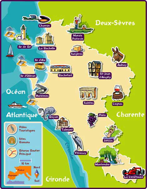 La carte de la CHARENTE MARITIME
